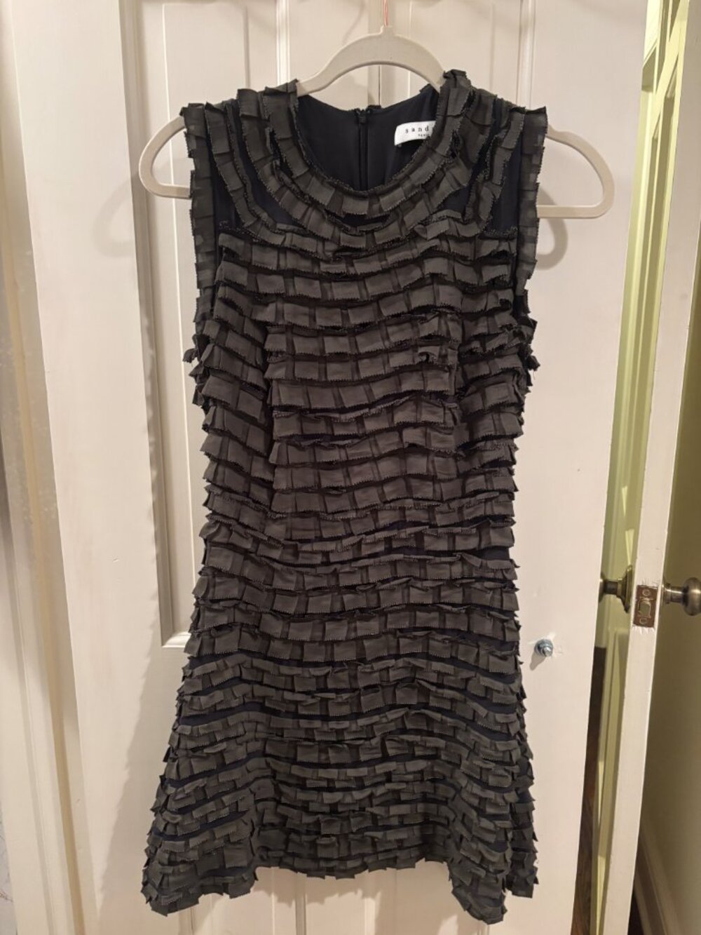 So Pretty Designer...Sandro Paris Muted Olive Green Sleeveless Dress